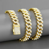 Gold Cuban Necklace Set