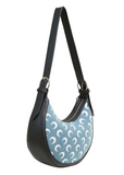 Denim Half Moon Bag